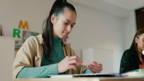 talking, friends and passing a letter in class