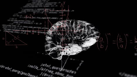 Animation of human brain and mathematical data processing