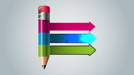 pencil with statistics infographic animation