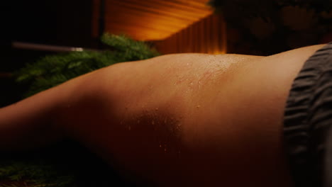 person receiving a sauna treatment