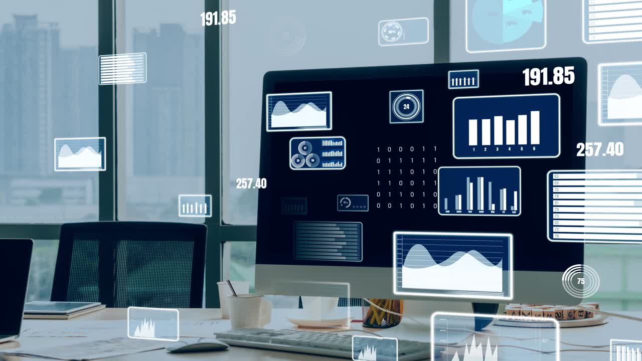 Business visual data analysis technology by creative computer software