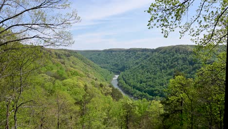 el parque nacional de new river gorge, en el valle del río new, en virginia occidental.