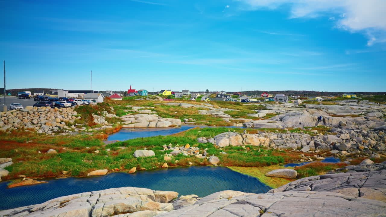 Peggy’s Cove in Nova Scotia, Canada. Charming fishing village with an iconic lighthouse.
Rugged granite rocks, colorful houses, and stunning views of the Atlantic. Peace, history, and natural beauty.