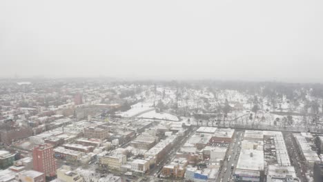 Suburban-Brooklyn-in-the-Winter-storm-Aerial-4k-New-York