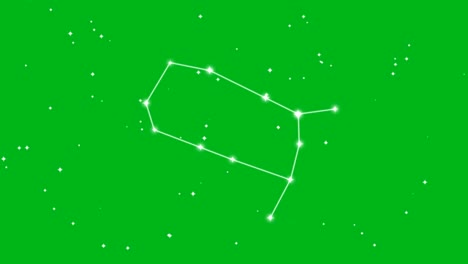 representation of zodiac sign gemini with twinkling stars on green screen background