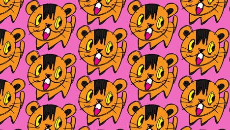 kids drawing pop art seamless background with theme of cat
