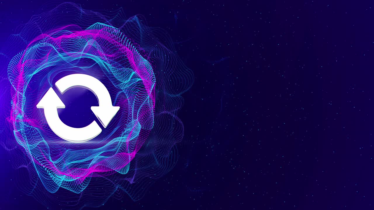 Animation of refresh symbol arrow on background reload reload on the rotation arrow sign currency