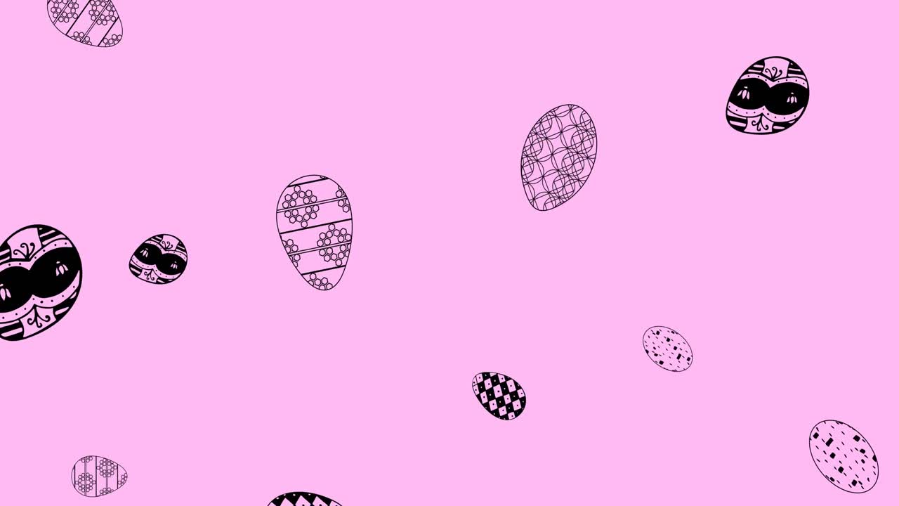 Animation of easter eggs over pink background