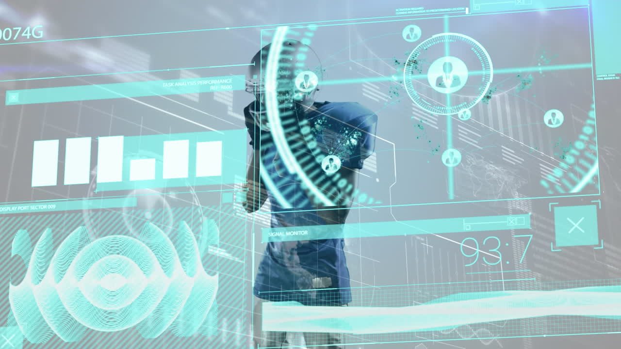 아프리카계 미국인 남성 럭비 선수의 애니메이션 데이터 처리