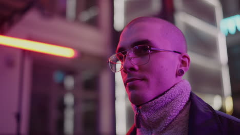urban night portrait