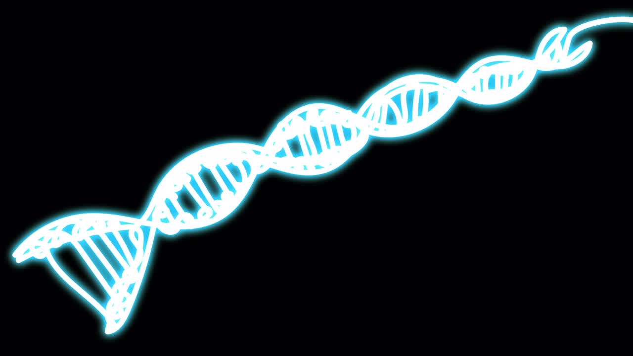 Il DNA è una linea al neon su uno schermo nero