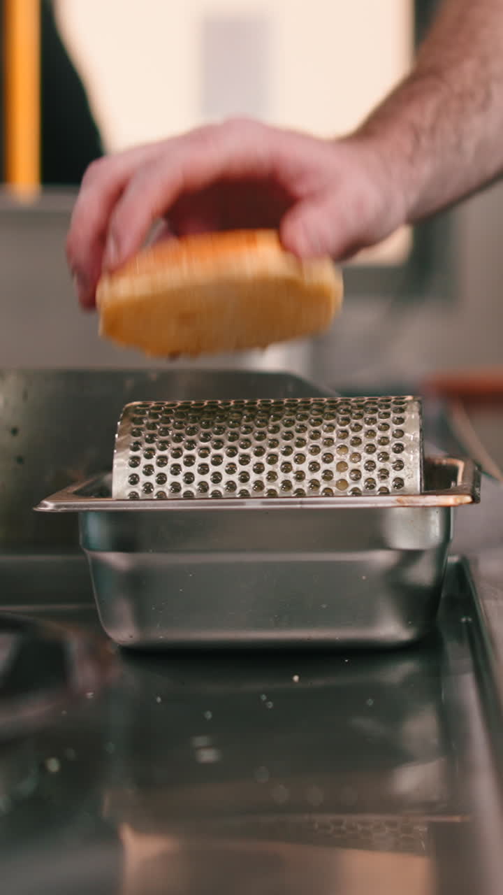 Preparing a burger bun