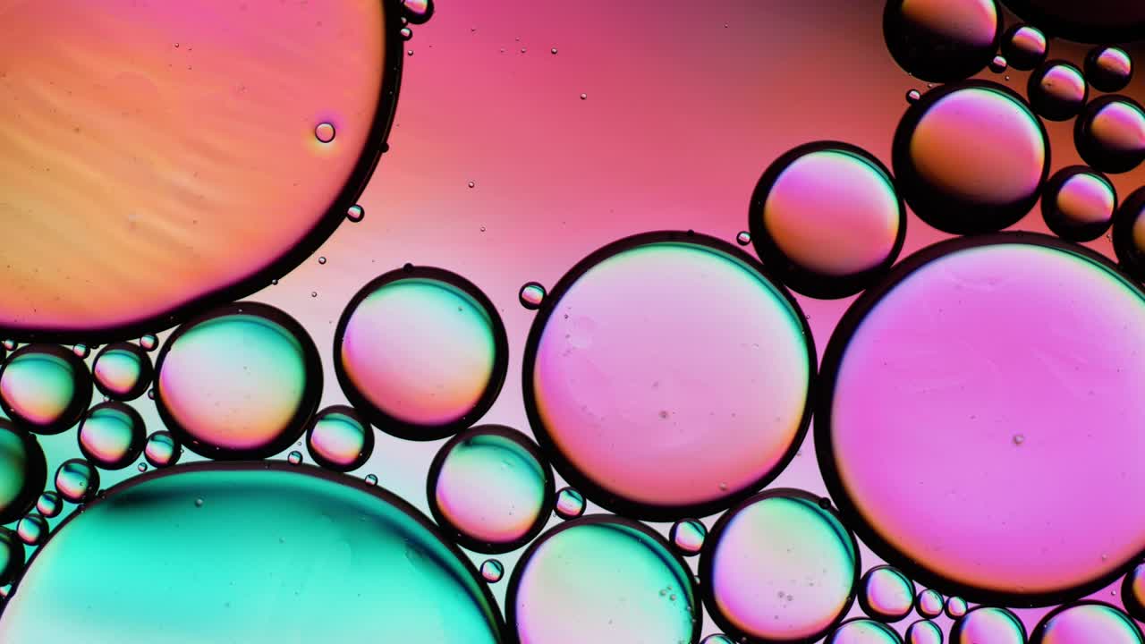 Colorful artistic of oil drop floating on the water. Abstract bubble backgrou