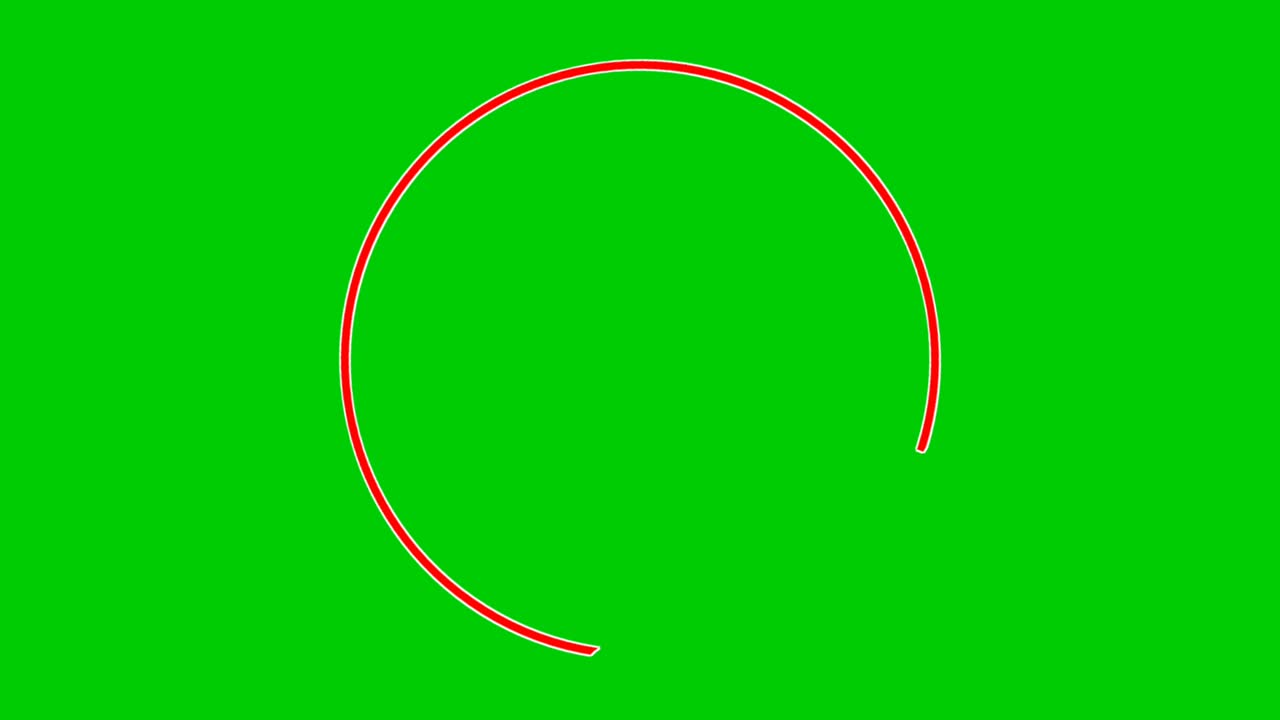 동영상 요소에 대한 빈 복사 공간과 함께 녹색 화면에서 회전하는 애니메이션 원 경계