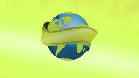 animation of globe on yellow background