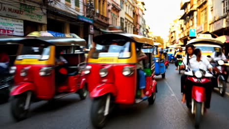 busy street scene in bangkok