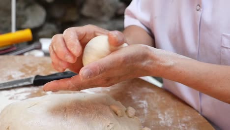 woman baking bread