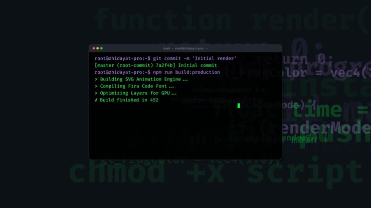 Softwareontwikkelaar die commando's uitvoert in een terminalinterface
