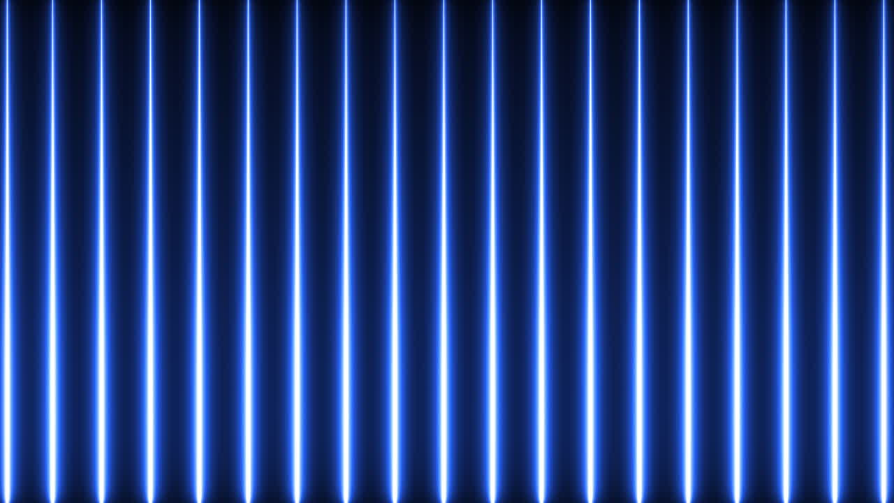 animación de líneas azules de neón brillantes que se mueven en un bucle sin costuras sobre un fondo negro