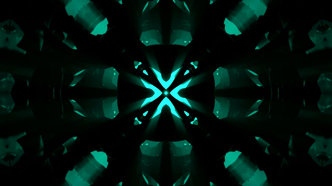 Abstract blue colored kaleidoscope.