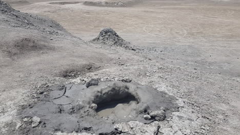 close up of active mud volcano in gobustan national park, azerbaijan