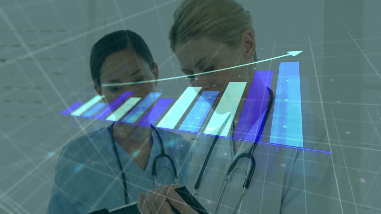 animación de las estadísticas y el procesamiento de datos sobre diversos médicos