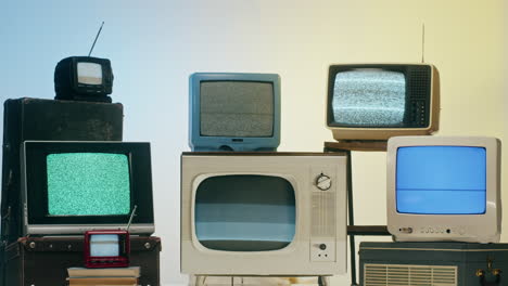 collection of vintage televisions