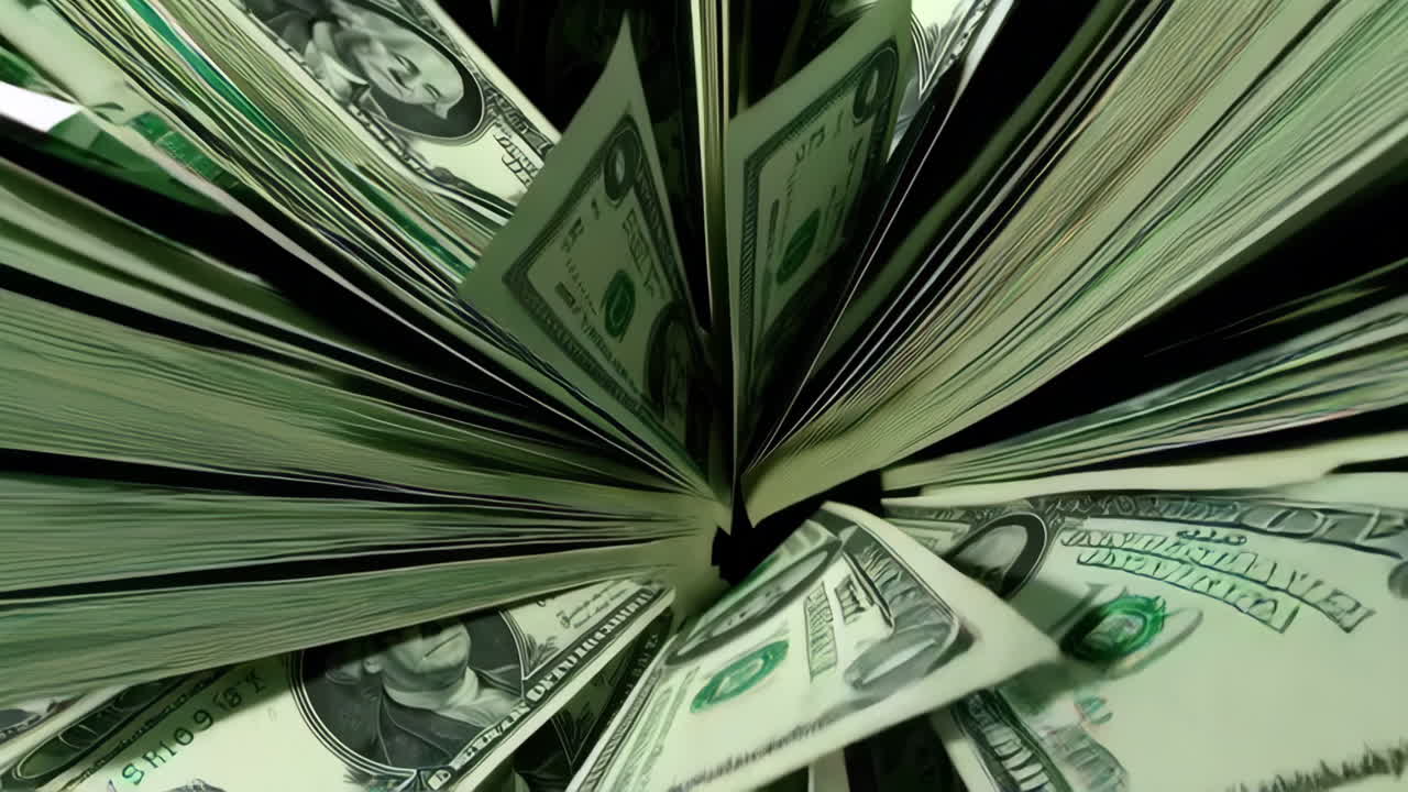 una pila de dólares.