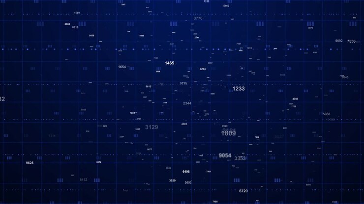 Digital Data Grid with Floating Numbers and Abstract Information