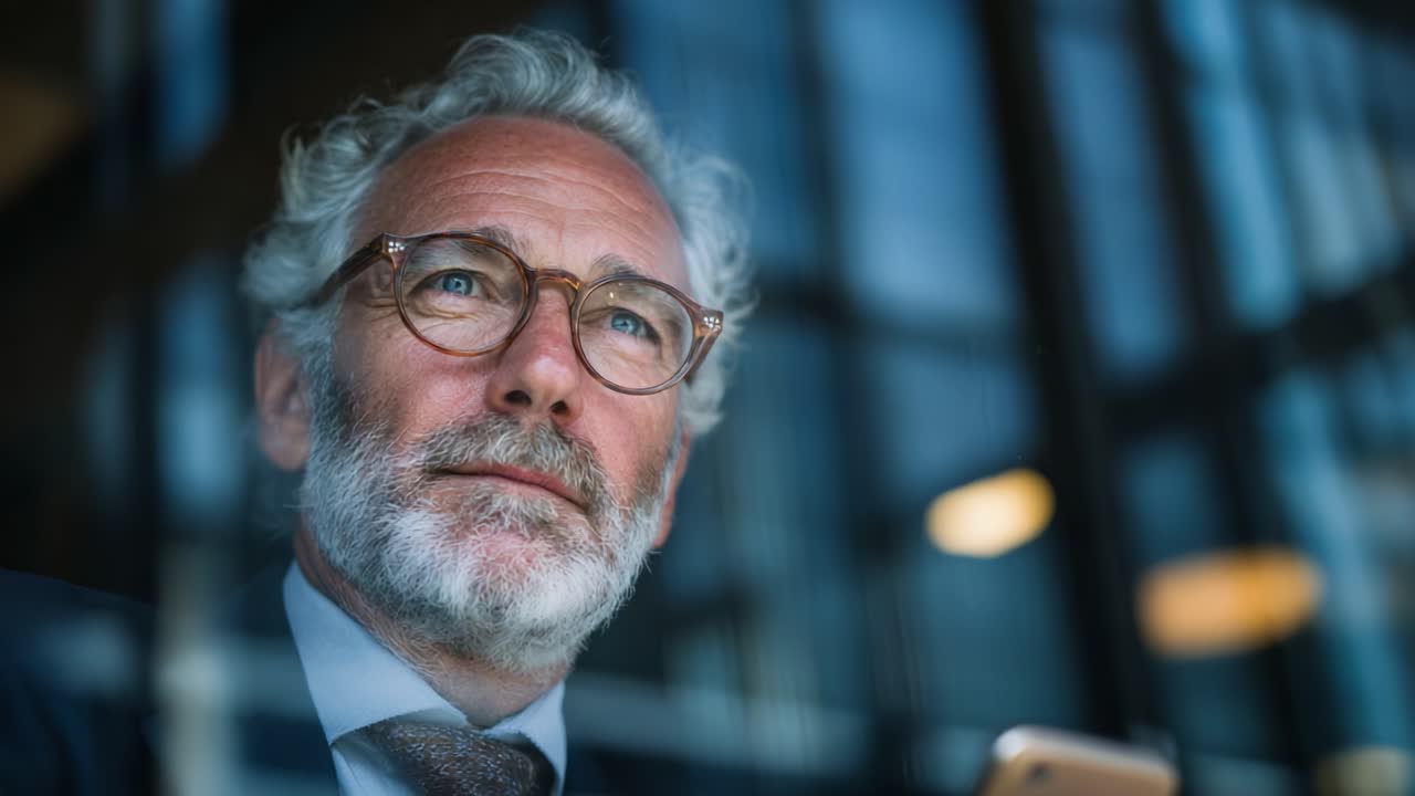 Reflective Businessman in a Modern Workspace: Capturing the Depth of Thought and Professionalism in a Contemporary Setting