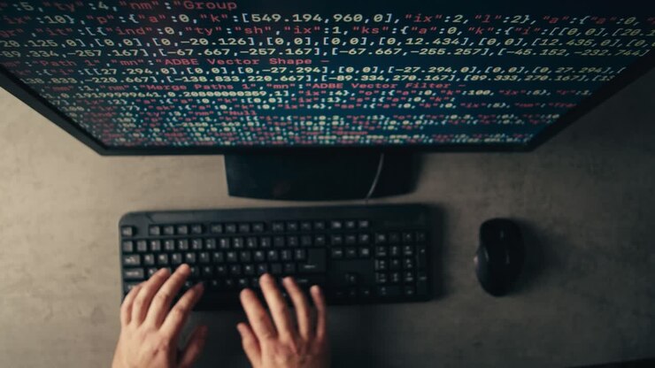 Person Coding on Computer