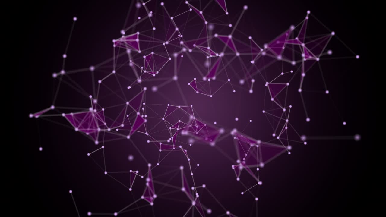 Futuristic plexus animation with glowing triangles in slow motion, 4096x2304 loop 4K