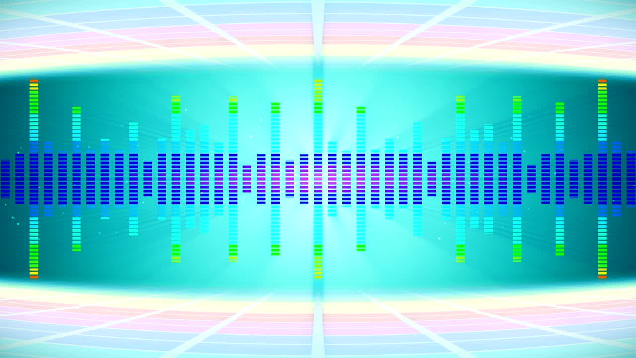 ondas sonoras coloridas para la fiesta. fondo de discoteca. patrón de ondas coloridas abstractas. animación de bucle del ecualizador de música.