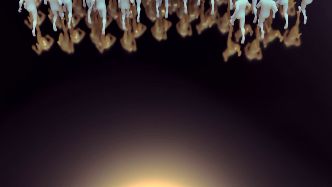 Abstract crowd of running men.