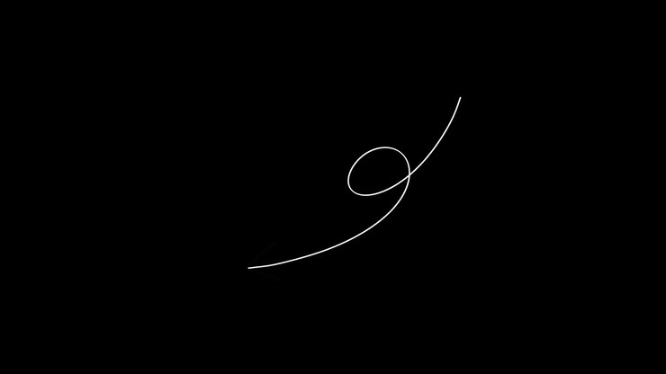 Animated White Hand-Drawn Arrow Looping on Black Background