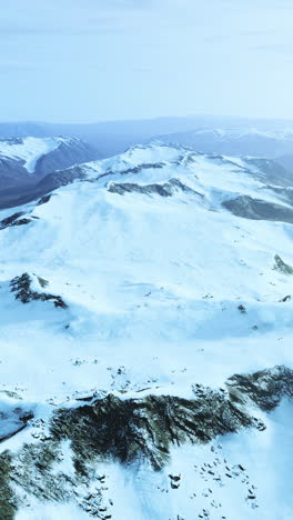 aerial view of snowy mountains