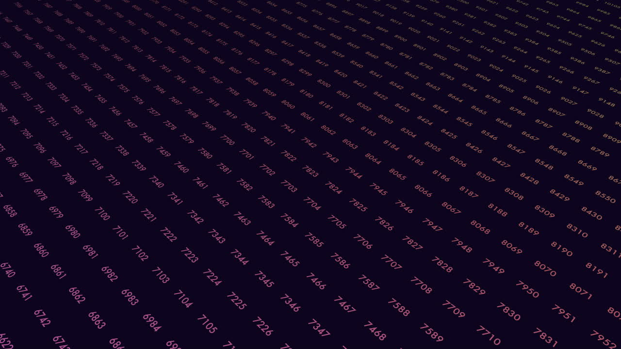 Matrix pattern with neon numbers on black space
