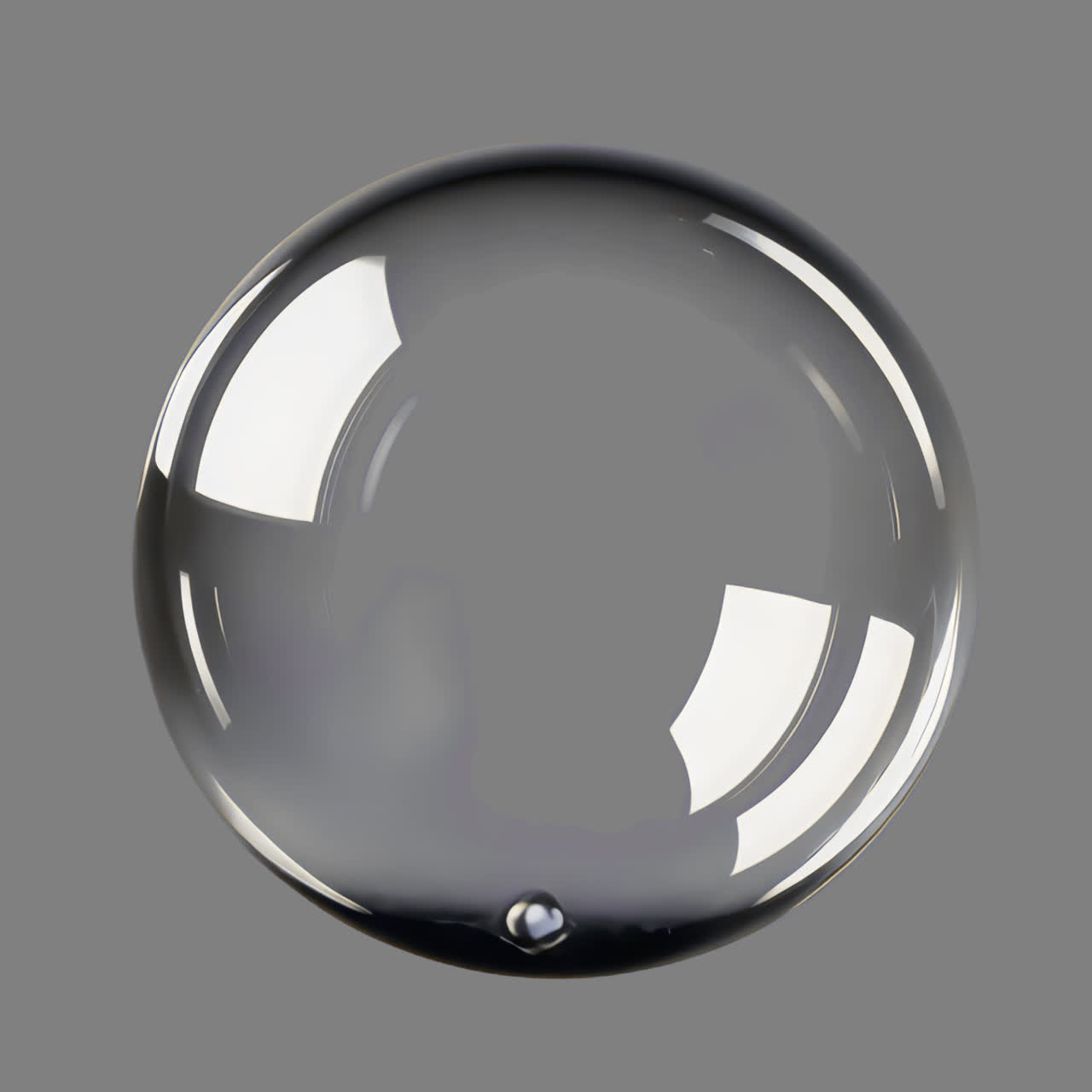 Transparent reflective glass sphere animation isolated asset, transparent 4K video, alpha channel