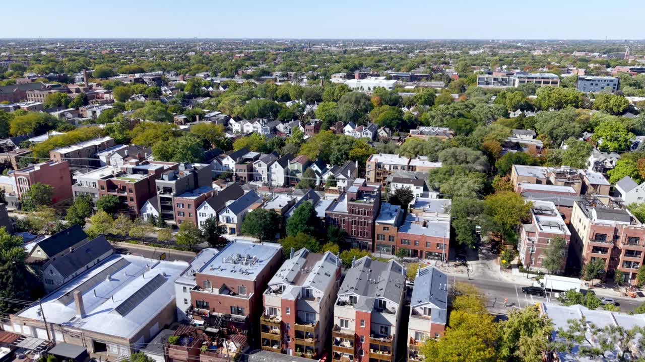 시카고 교외 지역의 주택가 풍경이에요