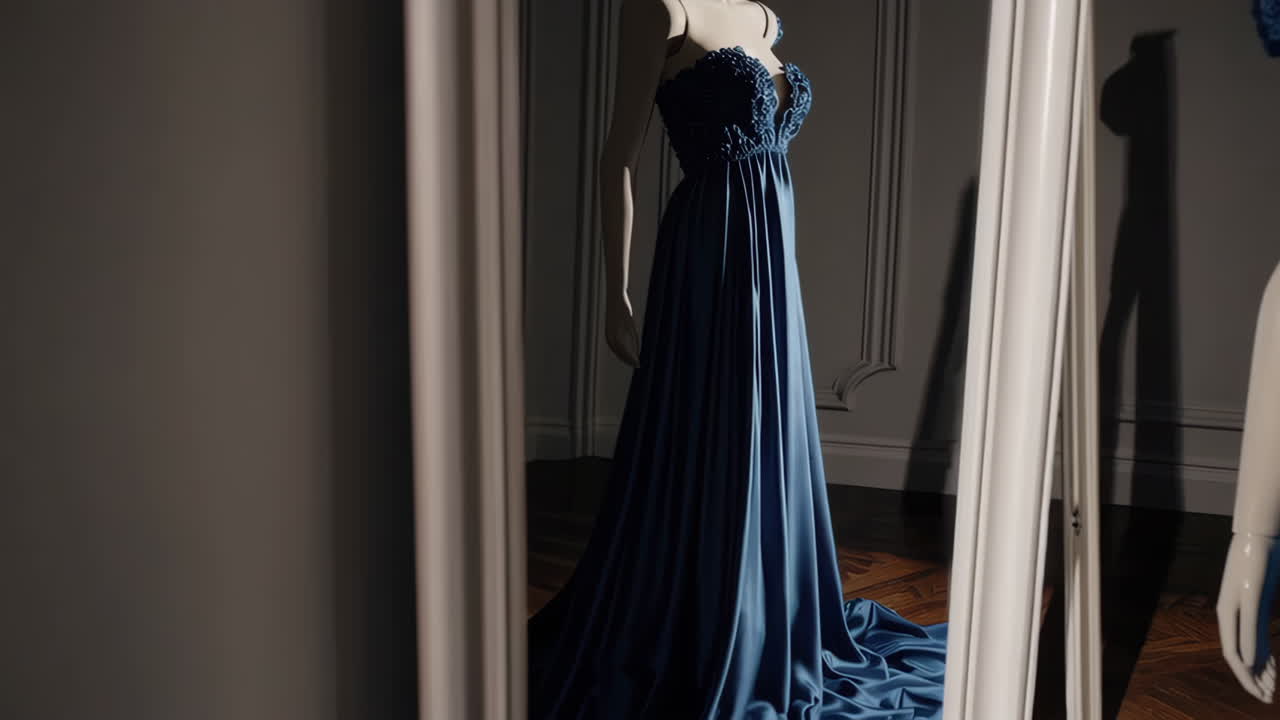 Elegant Navy Blue Evening Gown