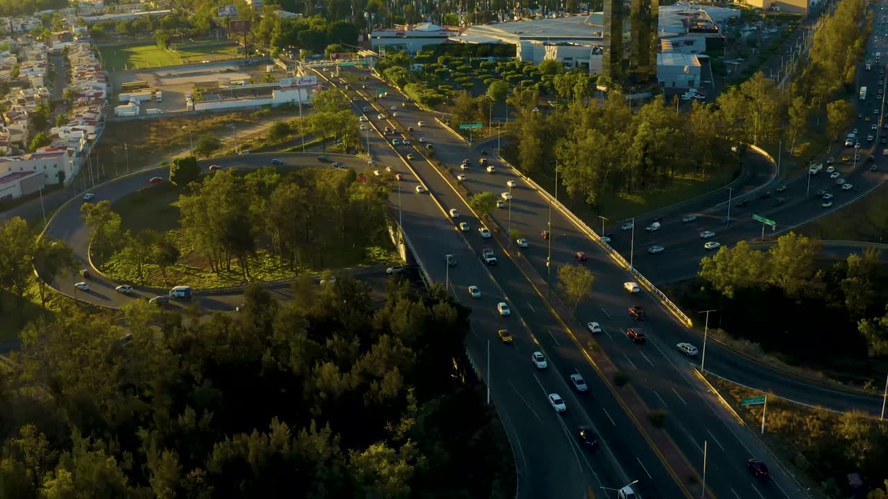 Drone view around the junction at the Vallarta Avenue and the Periferico in Zapopan (Guadalajara), Jalisco, Mexico.