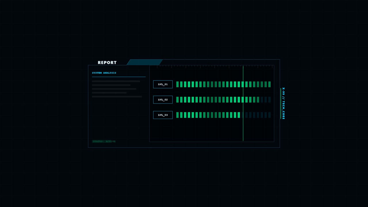 Interface digital exibindo barras de progresso de análise de sistema