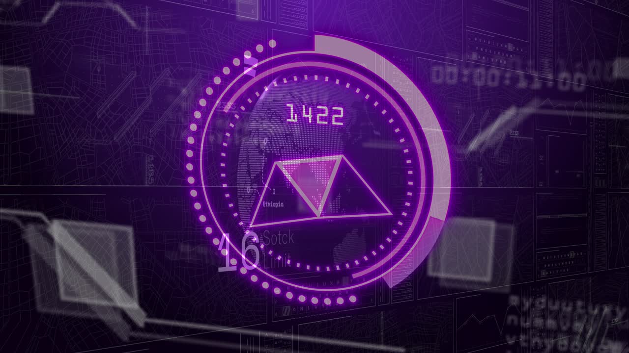 Animation af røde cirkler over databehandling