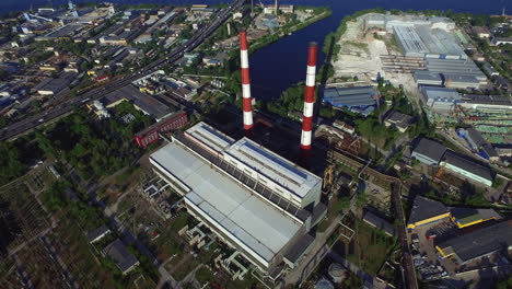 Aerial-view-industrial-pipe-on-hydro-power-station.-Pipe-on-water-power-plant