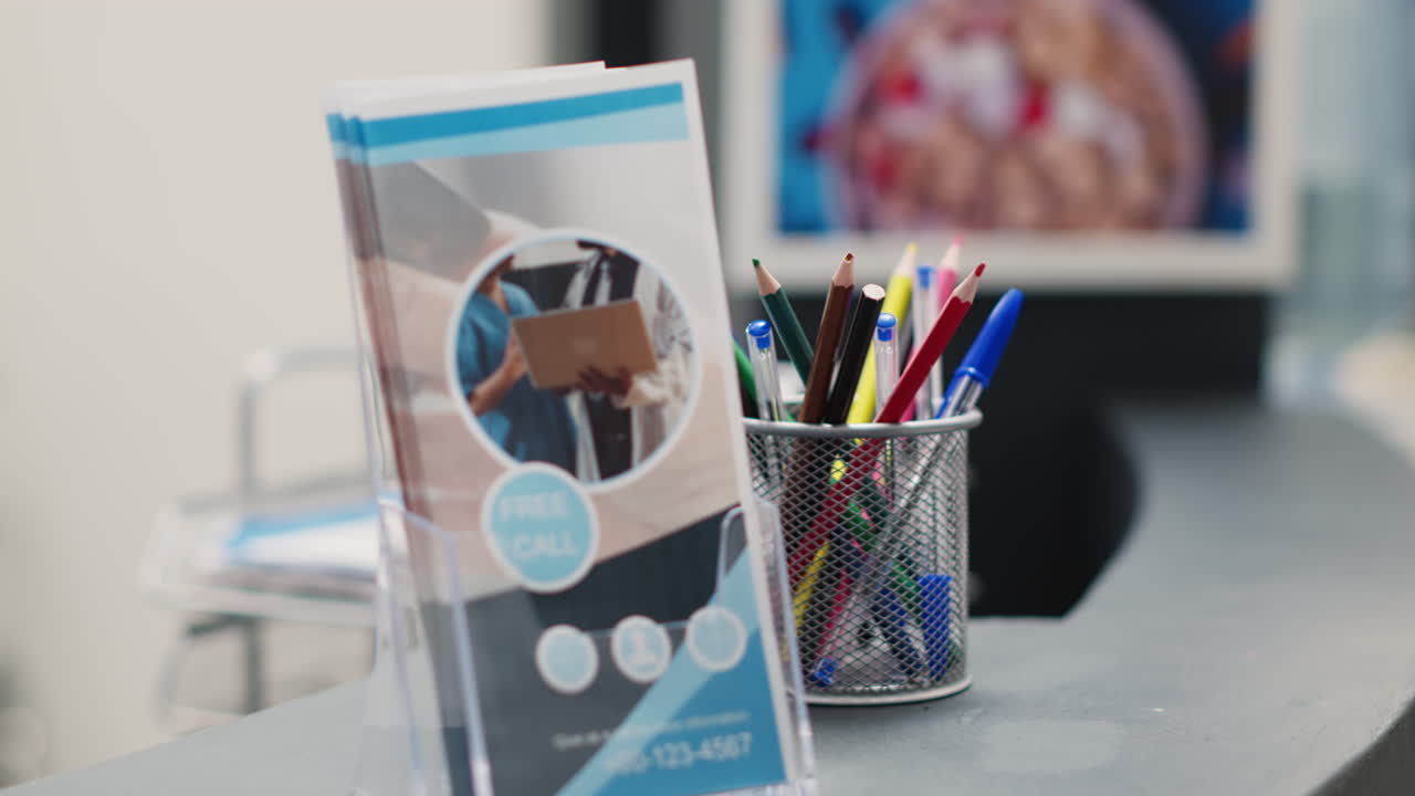 Registration forms and medical brochures