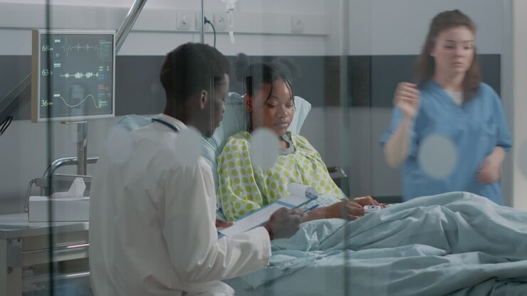Young patient receiving medical consultation from doctor