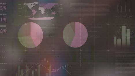 animación del procesamiento de datos financieros sobre un fondo gris