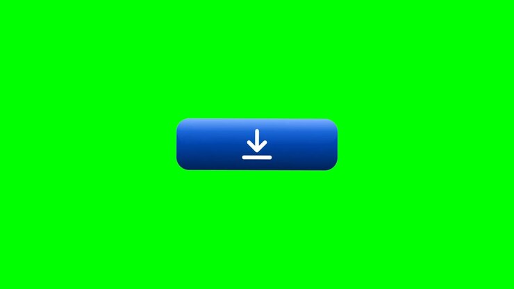 Blue Download Button Animation on Green Screen