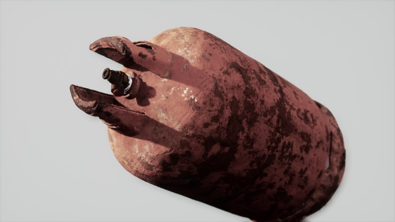 peligro viejo recipiente de gas oxidado