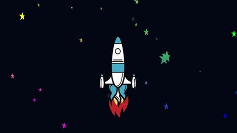 rocket icon against black background